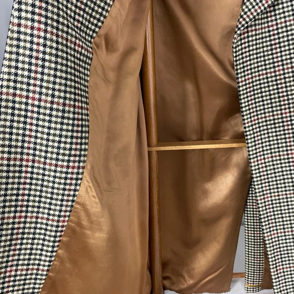 Vintage Crombie Sabelere Men’s Wool Houndstooth Coat Eaton’s Large - Picture 6 of 12